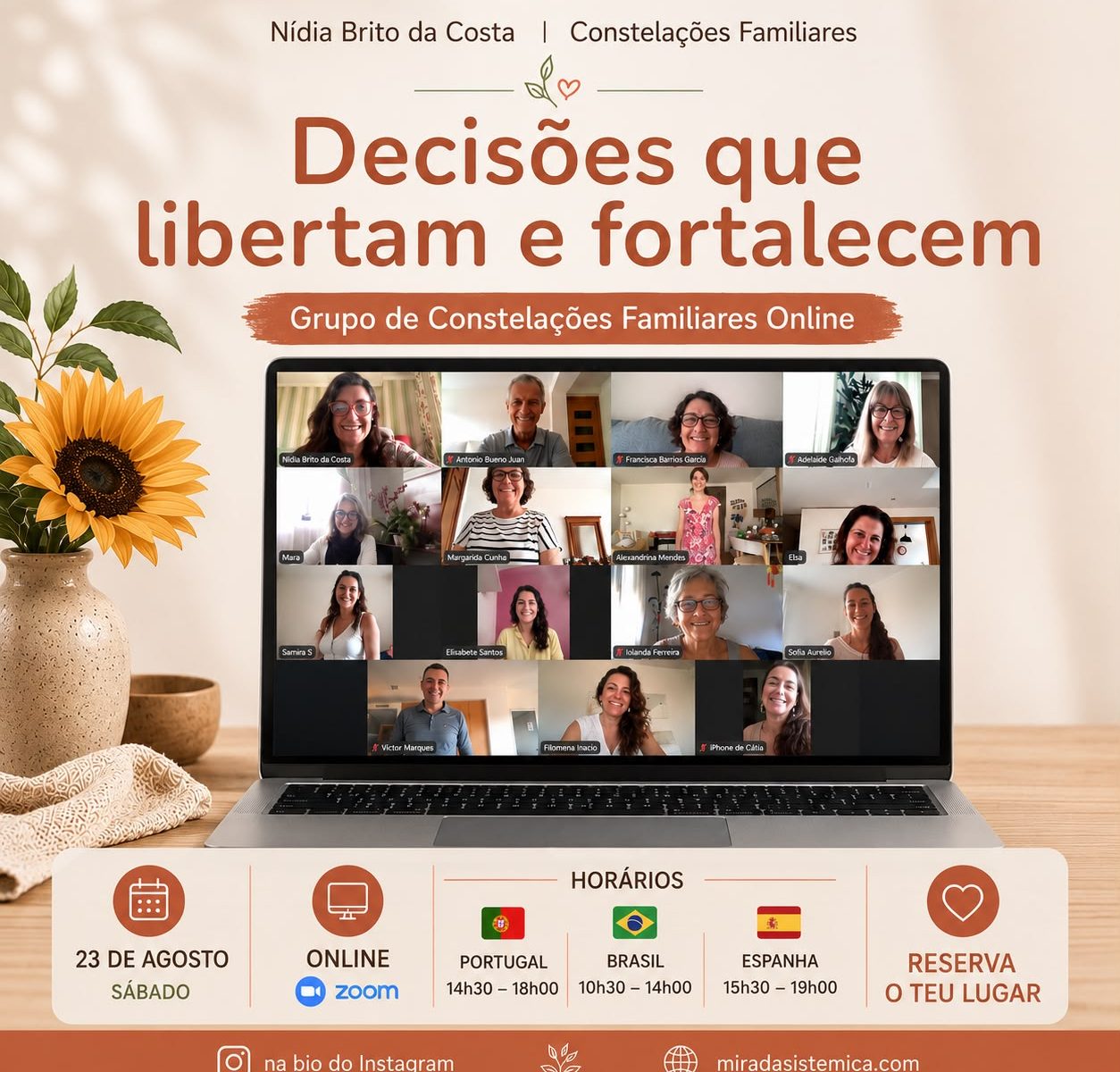 Grupo Constelaçoes familiares Online Agosto - Mirada Sistémica