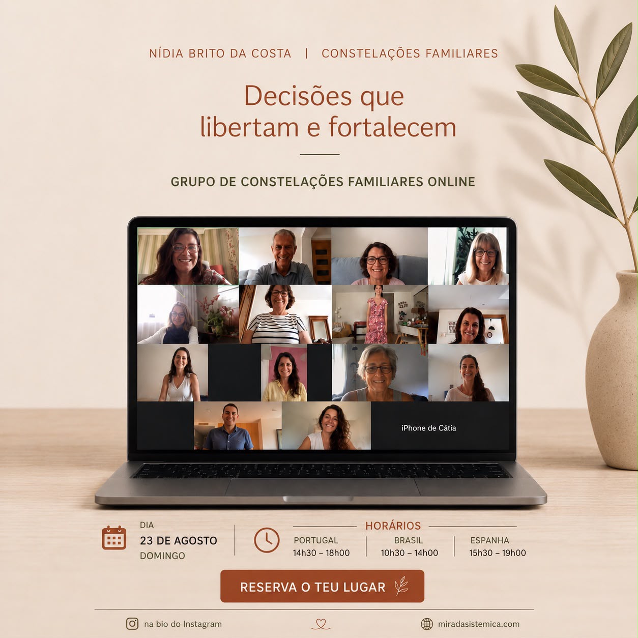 Grupo Constelaçoes familiares Online Agosto - Mirada Sistémica