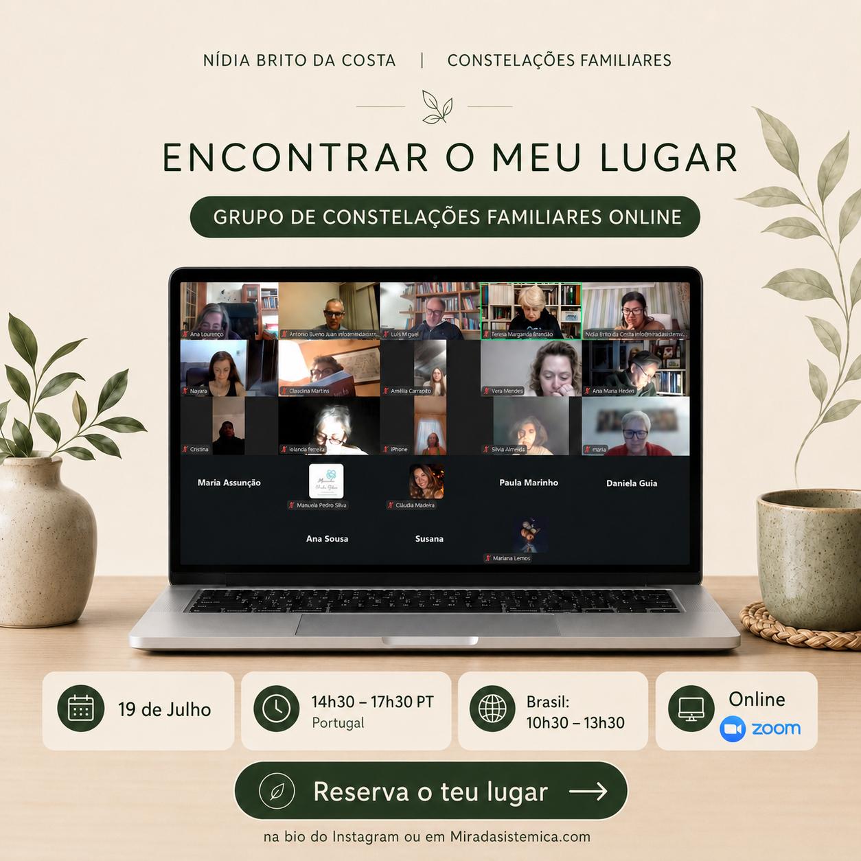 Grupo Constelaçoes familiares Online julho - Mirada Sistémica
